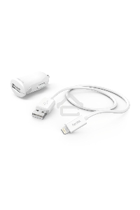 Комплект зарядное устройство Hama H-183266 2.4A для Apple кабель Apple Lightning белый