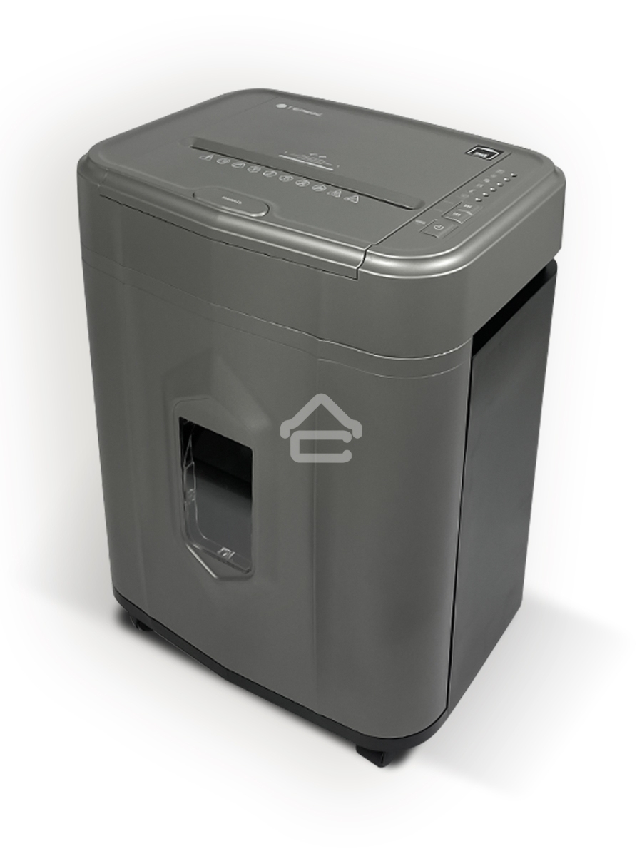 Шредер Heleos АП23-5 серый/серебристый с автоподачей (секр.P-5) фрагменты 145лист. 23лтр. скрепки скобы пл.карты