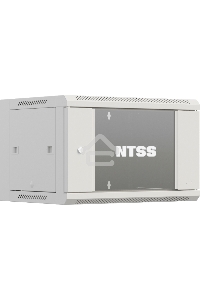 Шкаф коммутационный NTSS Премиум (NTSS-W6U6060GS-2) настенный 6U 600x600мм пер.дв.стекл 60кг серый IP20 сталь