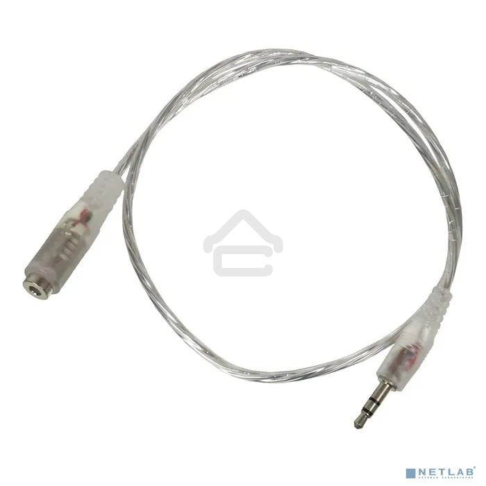 Кабель-удлинитель аудио Buro Jack/Plug 3.5мм (f) 1м. прозрачный