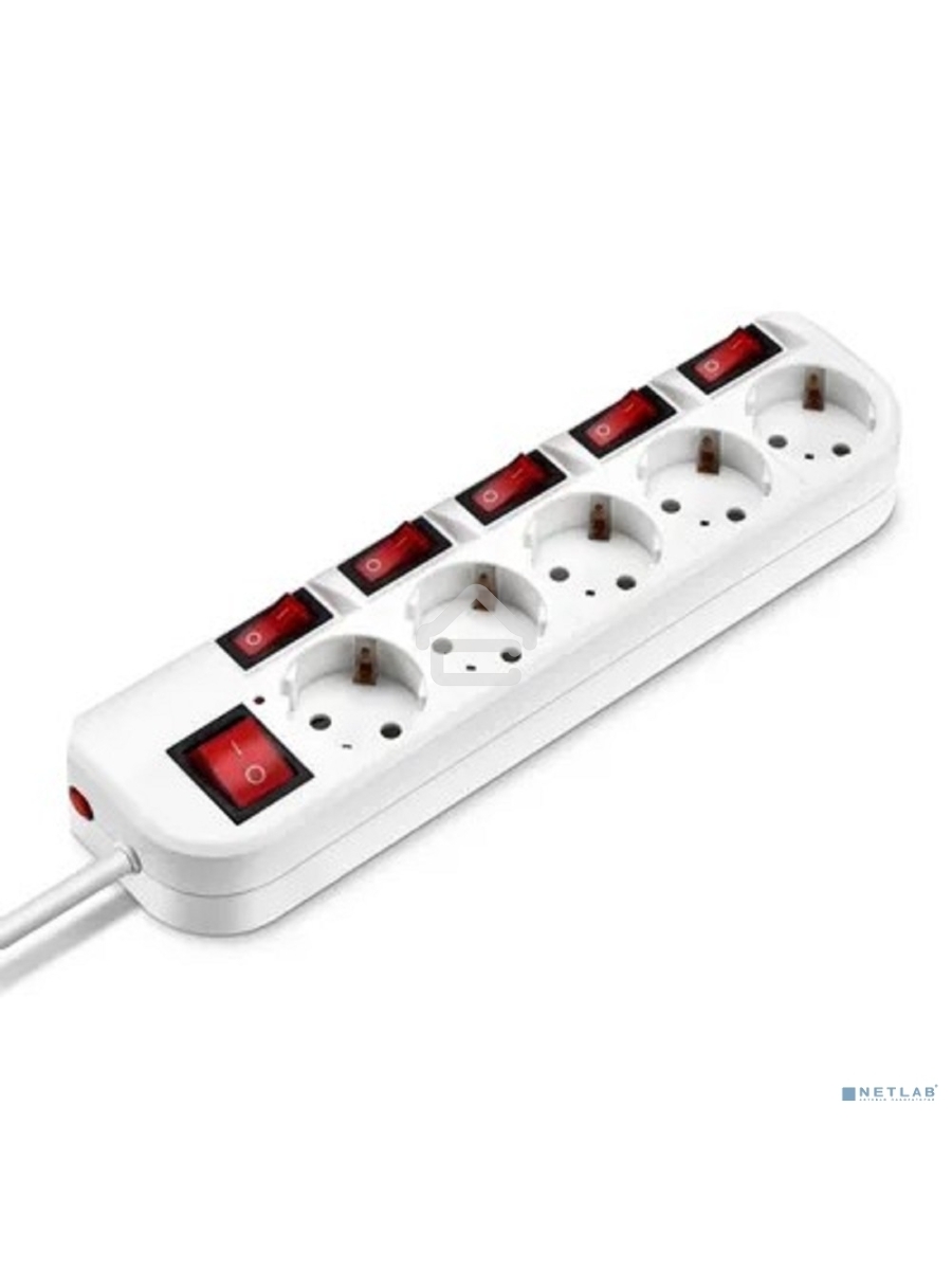 Сетевой фильтр Buro 500SH-3-SW-W 3м (5 розеток) белый (коробка)