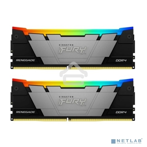 Оперативная память Kingston Fury Renegade, DDR4, 32GB (2x16GB), 3200MHz, CL16, DIMM, с радиатором, RGB, серебристый/черный