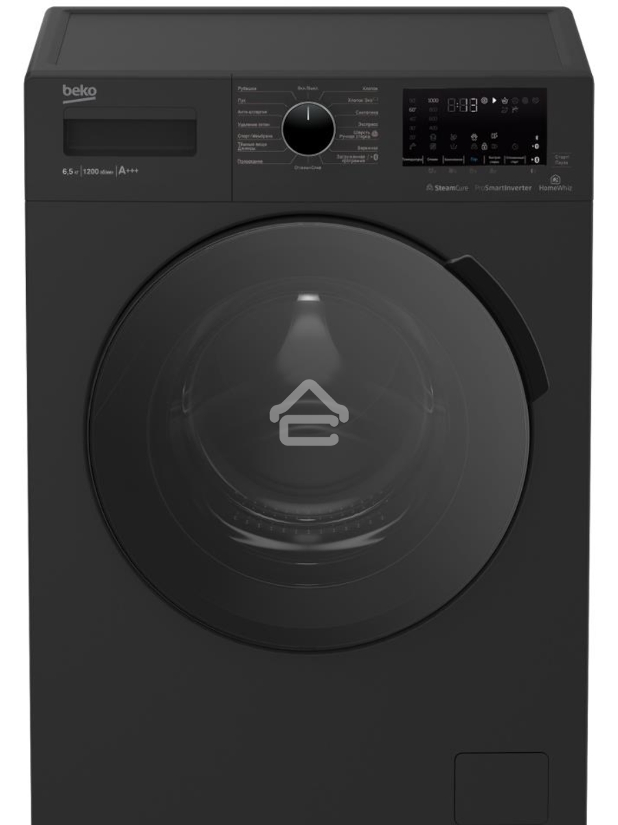Стиральная машина Beko WSPE6H616A черный, загрузка фронтальная 6,5 кг, 1200 об/мин., класс: А++