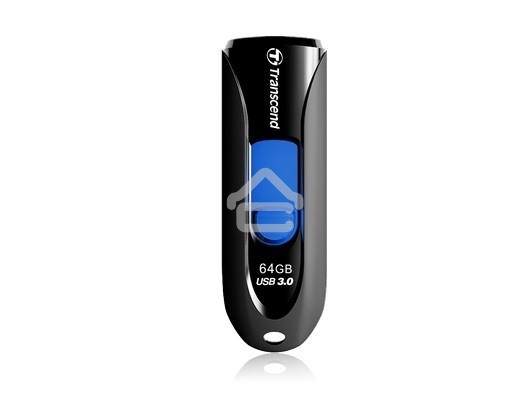 Флешка USB Transcend JetFlash 790 (TS64GJF790K), 64 Gb, USB 3.0, R/W 90/40, черный/синий