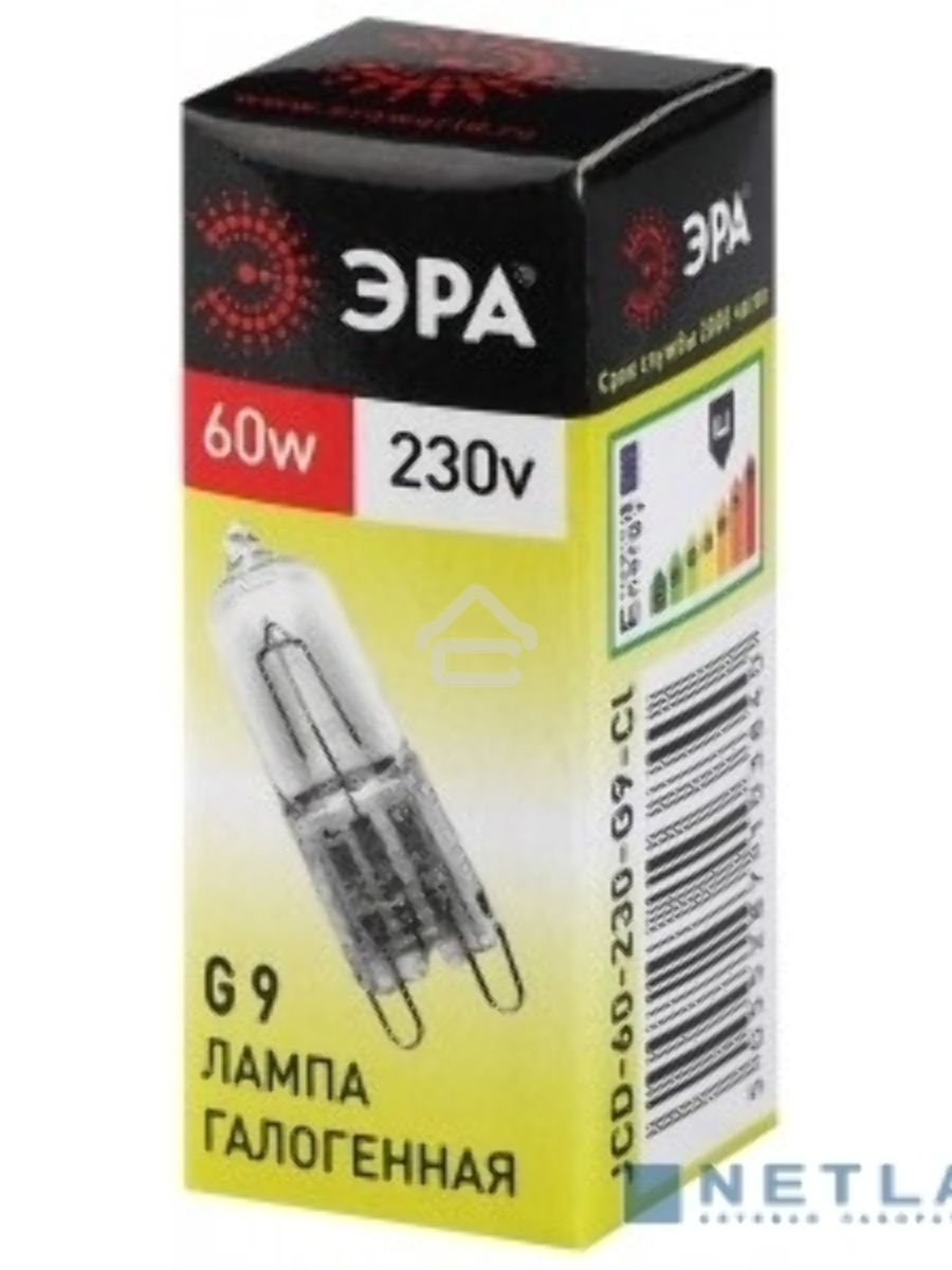 Лампа галогенная ЭРА G9-JCD-60-230V-Cl(100/1000/30000)