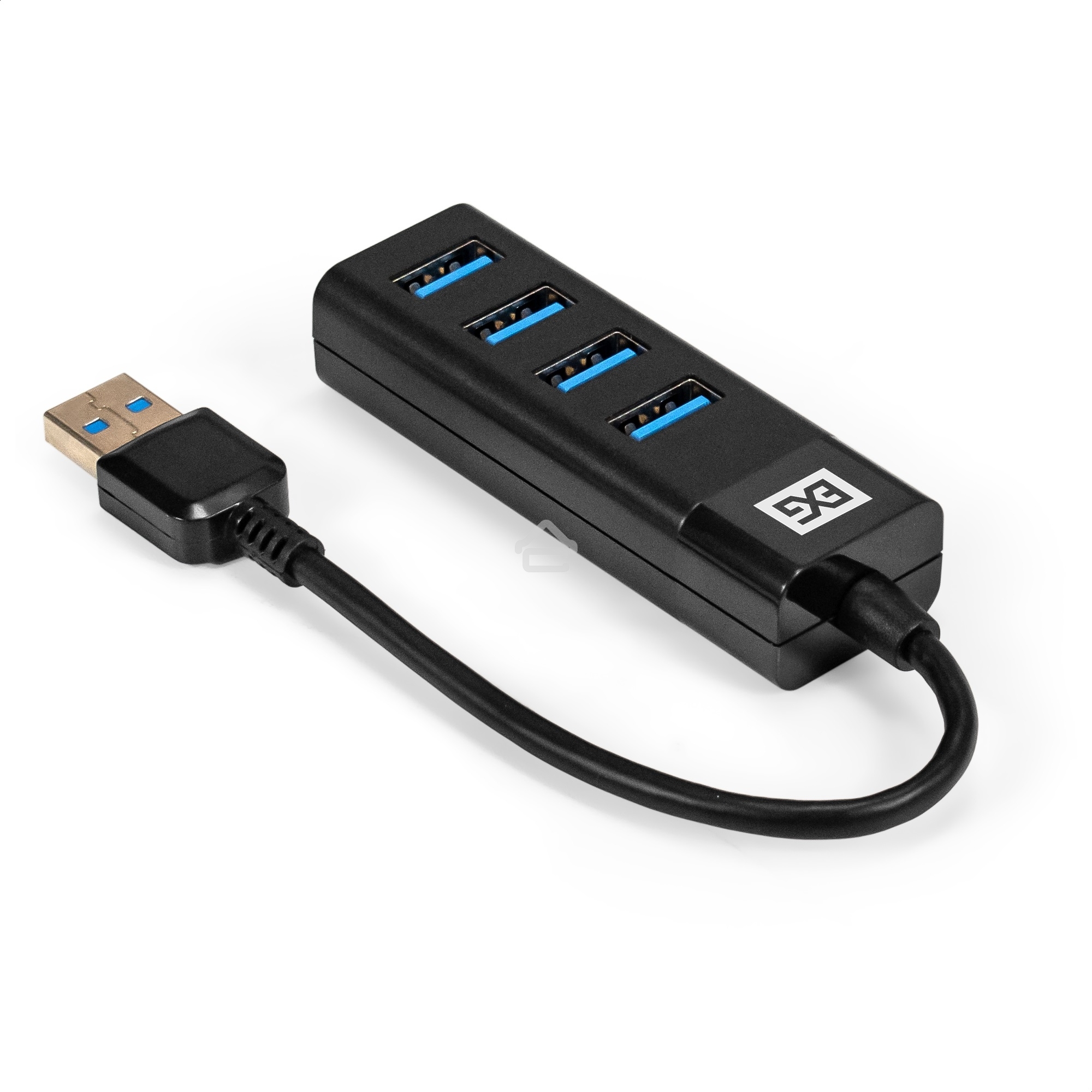Хаб USB (концентратор) 4-в-1 ExeGate DUB-4TP (кабель-адаптер USB3.0 --> 4xUSB3.0, Plug&Play, черный)