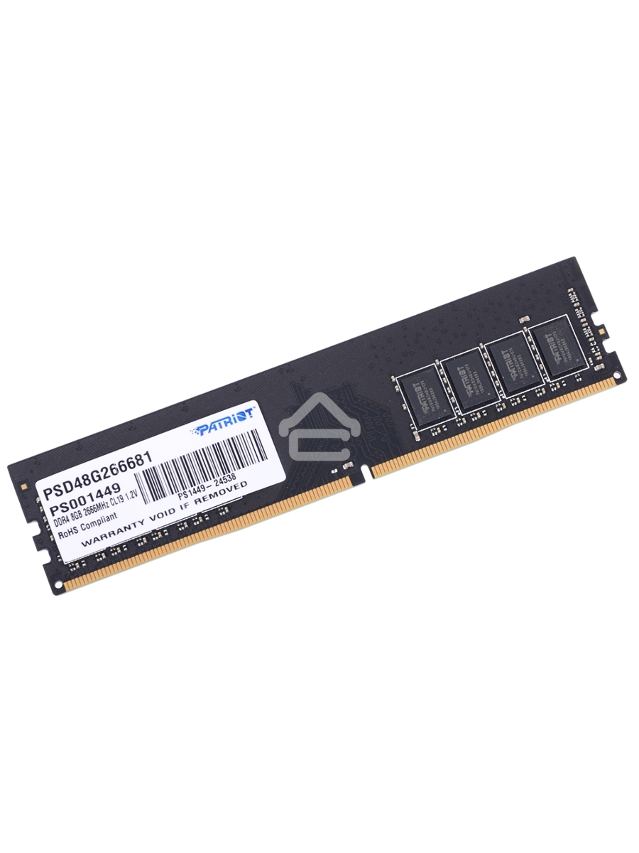 Оперативная память Patriot Signature, DDR4, 8GB (1x8 GB), 2666 MHz, CL19, DIMM