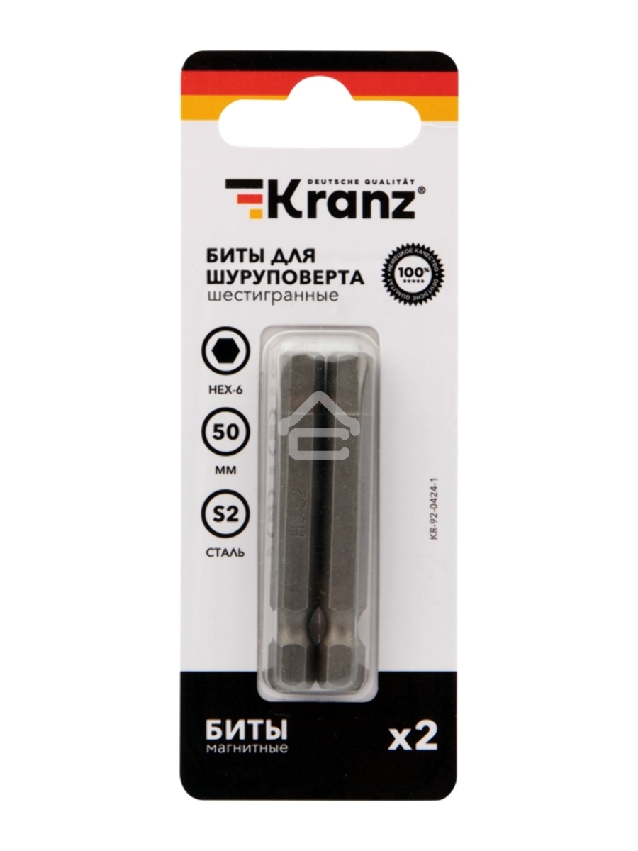 Бита шестигранная для шуруповерта KRANZ HEX6х50 мм (2 шт./уп.)