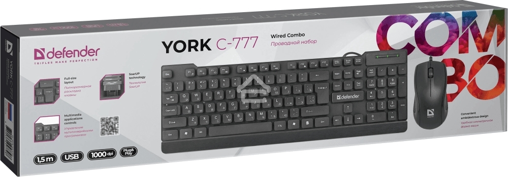 Клавиатура + мышка Defender YORK C-777 RU