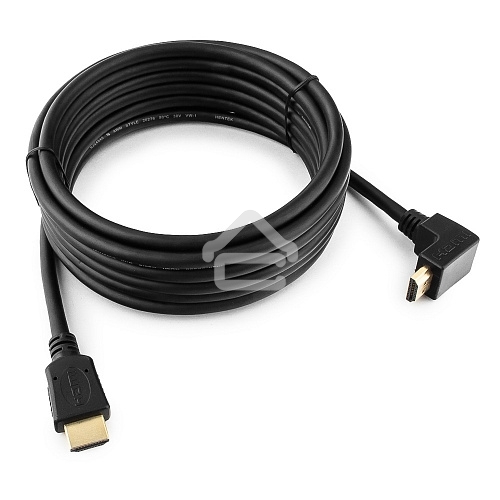 Кабель Cablexpert HDMI CC-HDMI490-15, 19M/19M, v2.0, медь, позол.разъемы, экран, угловой, 4.5м, черный, пакет