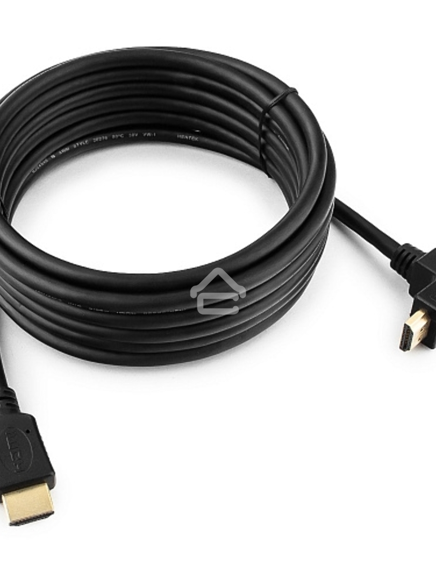 Кабель Cablexpert HDMI CC-HDMI490-15, 19M/19M, v2.0, медь, позол.разъемы, экран, угловой, 4.5м, черный, пакет