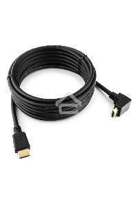 Кабель Cablexpert HDMI CC-HDMI490-15, 19M/19M, v2.0, медь, позол.разъемы, экран, угловой, 4.5м, черный, пакет