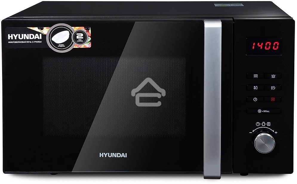 Микроволновая печь Hyundai HYM-M2062 черный, 23 л, 800 Вт, переключатели - поворотный механизм/кнопки