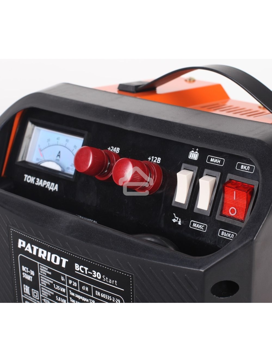 Устройство пуско-зарядное PATRIOT BCT-30 Start 220В±15% 1250Вт 12/24В з/п35.0/200А 40-430А/ч 8.3к