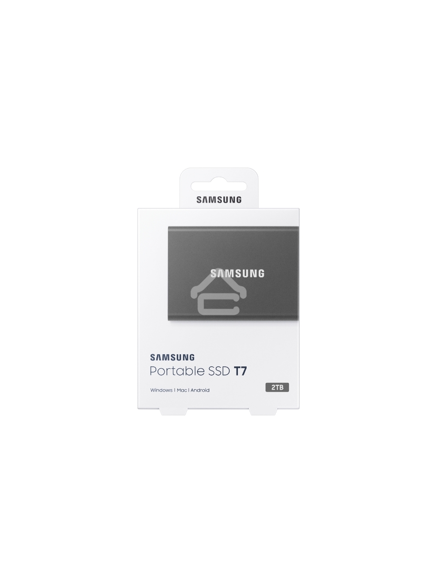 Твердотельный накопитель Samsung SSD 2TB T7, USB Type-C, R/W 1000/1050MB/s, Titanium