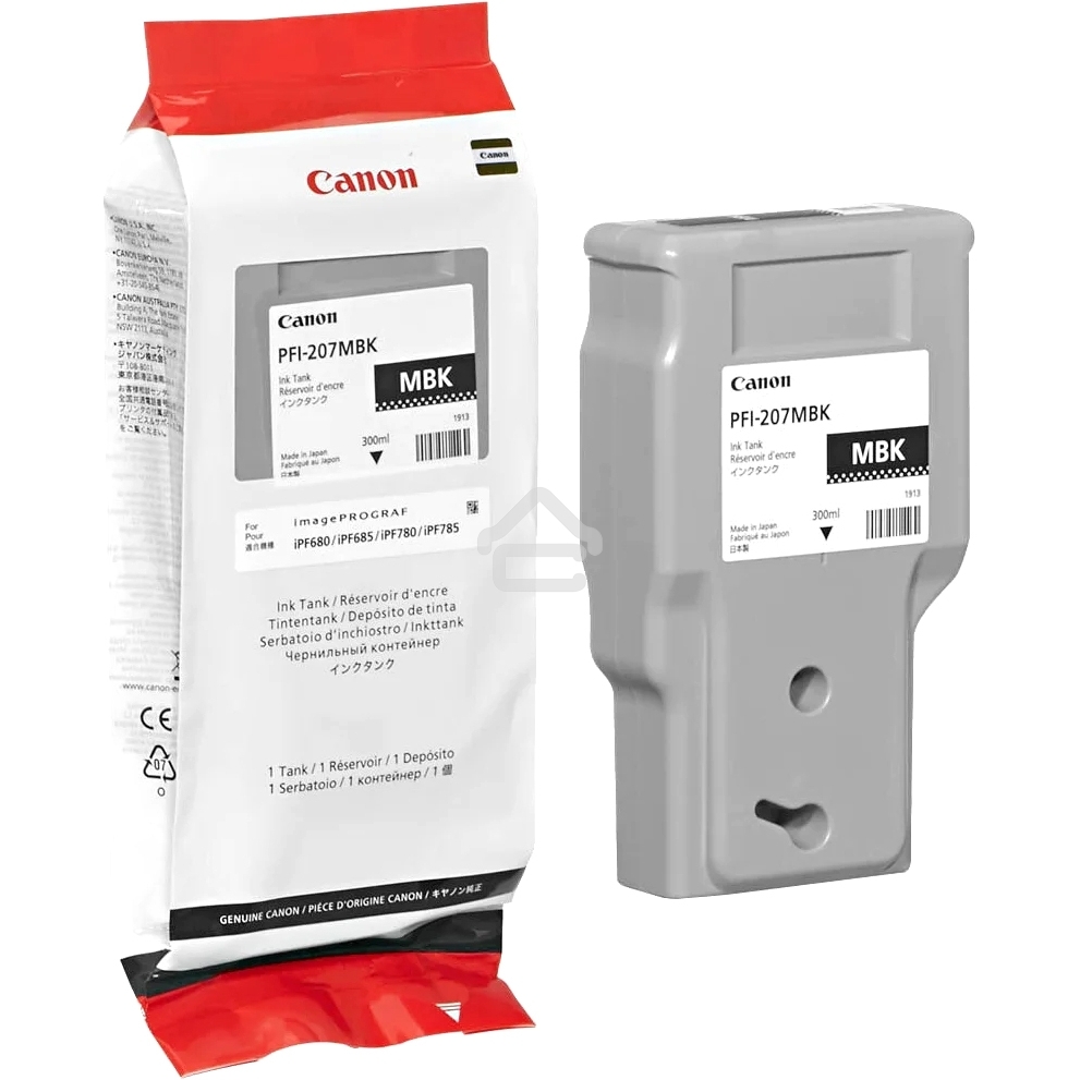Картридж струйный Canon PFI-207 MBK черный матовый для для iPF680/685/780/785 300мл (8788B001)