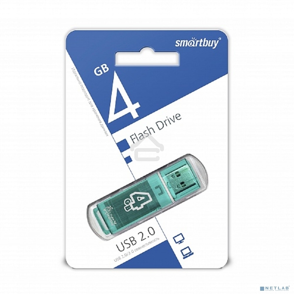 Флешка USB R/W R/W SmartBuy 4Gb USB Drive <USB2.0> SmartBuy Glossy series Green (SB4GBGS-G)