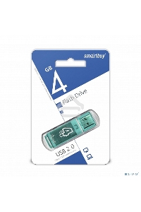 Флеш диск 4Gb USB Drive <USB2.0> Smartbuy Glossy series Green (SB4GBGS-G)