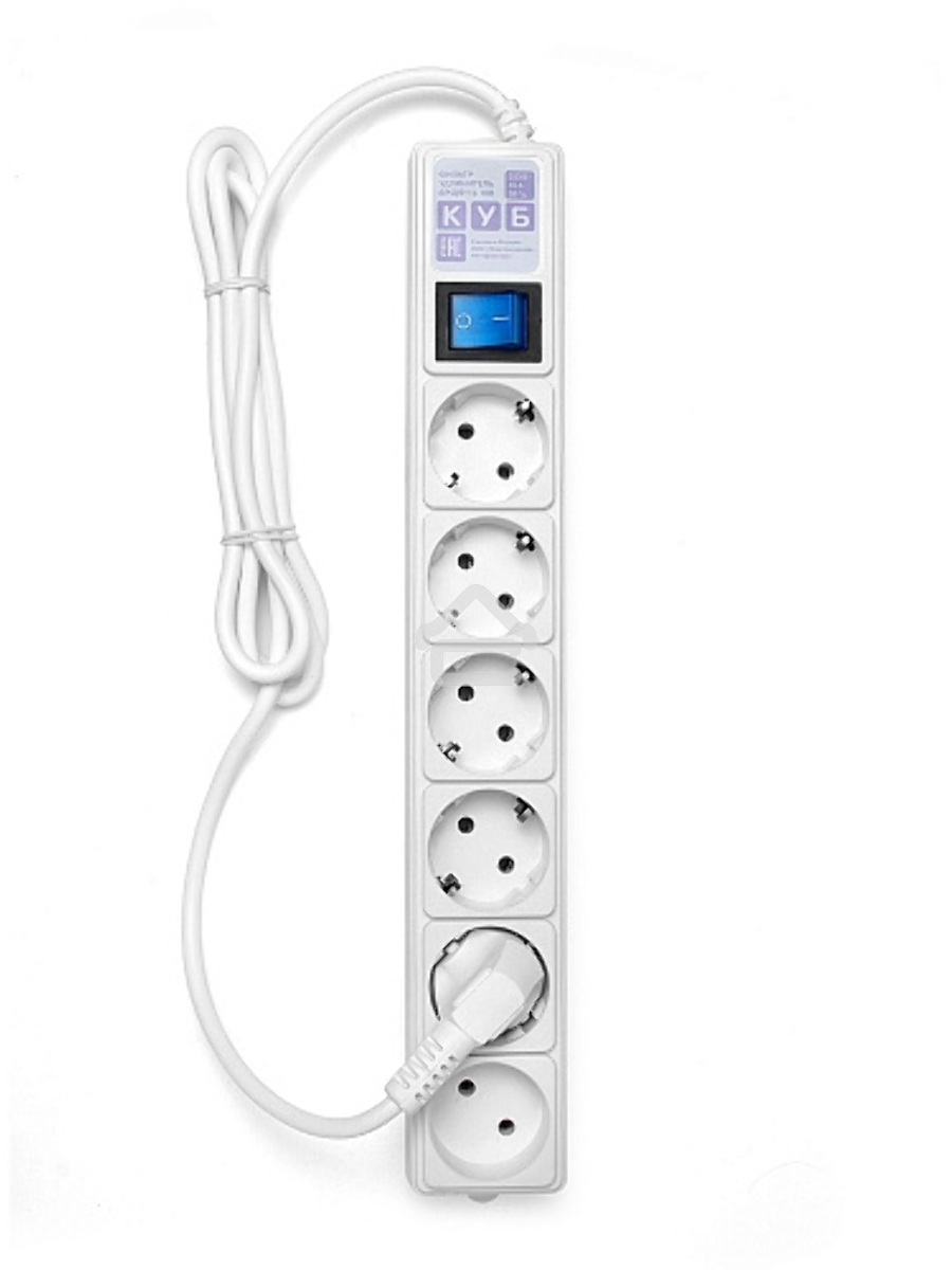 Сетевой фильтр Power Cube 1,9 м 6 розеток (белый) 16B/3,5кВт