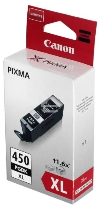 Картридж струйный Canon PGI-450XLPGb,K (6434B001) пигментный черный, 22мл (500 стр.), для PIXMA iP7240/MG6340/MG5440