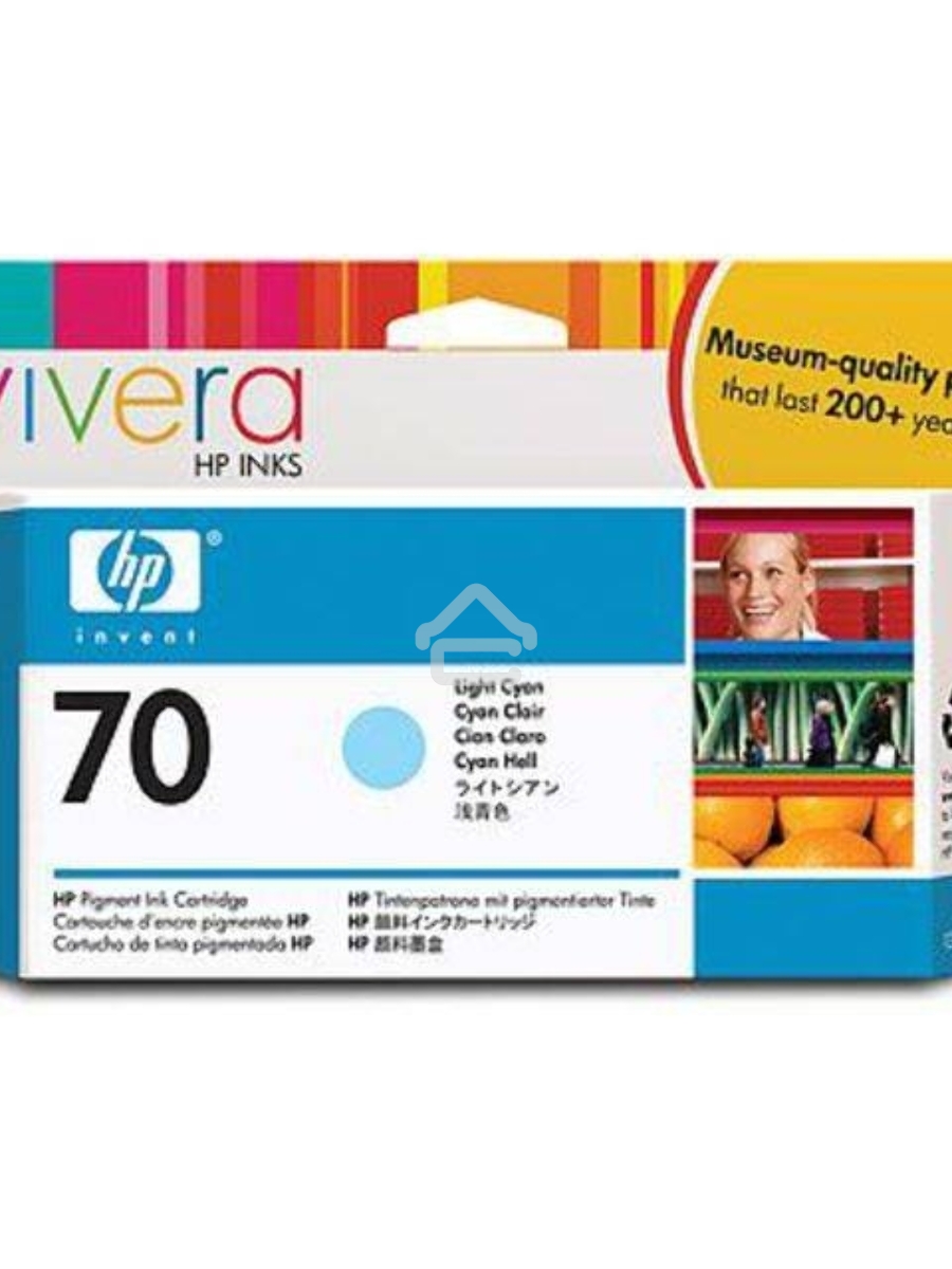 Картридж струйный HP №70 C9390A светло-голубой для HP DJ Z2100/Z3100 (130мл)