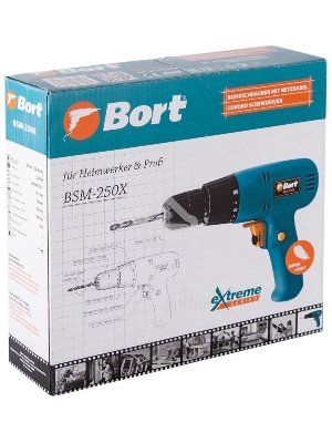 Дрель-шуруповерт Bort BSM-250X, Сетевой, 250Вт