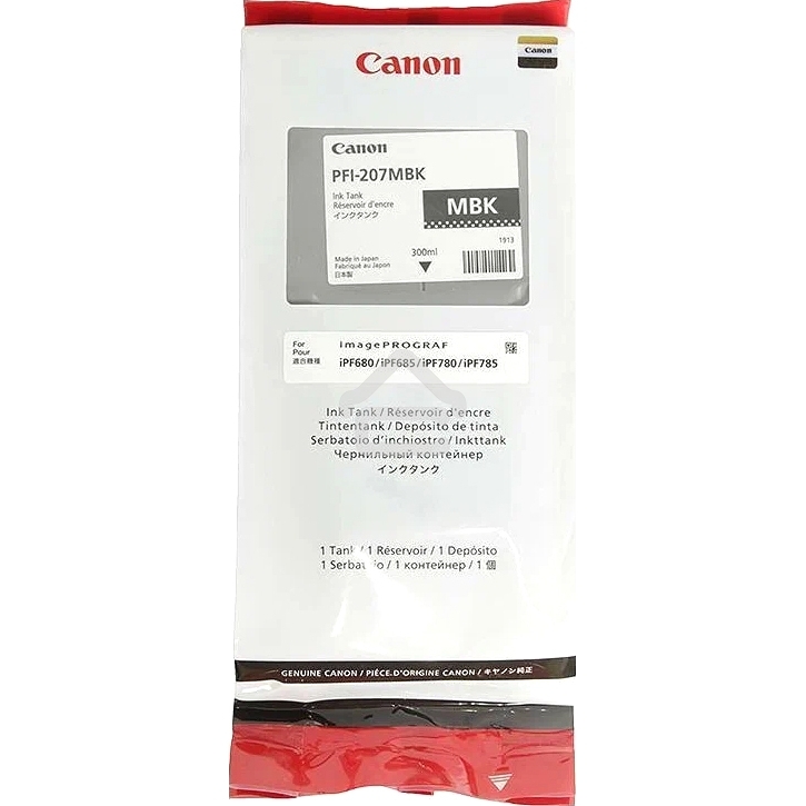 Картридж струйный Canon PFI-207 MBK черный матовый для для iPF680/685/780/785 300мл (8788B001)