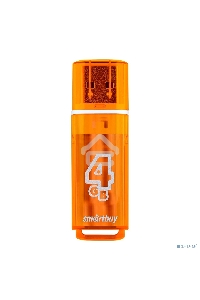 Флеш диск 4Gb USB Drive <USB2.0> Smartbuy Glossy series Orange (SB4GBGS-Or)