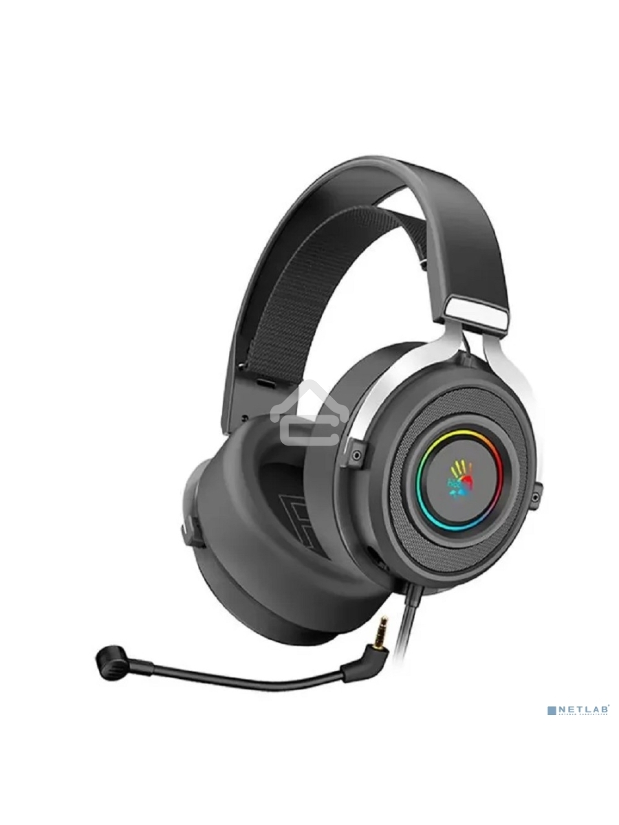 Наушники с микрофоном A4Tech Bloody G535 черный/серебристый 2м мониторные USB оголовье (G535 (BLACK+SILVER) USB)