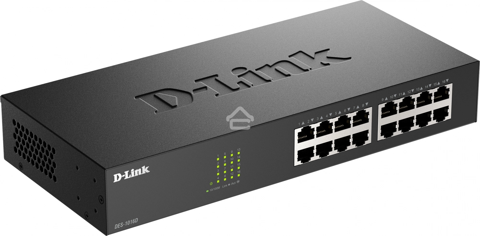 Неуправляемый коммутатор D-Link DES-1016D/I1A с 16 портами 10/100Base-TX