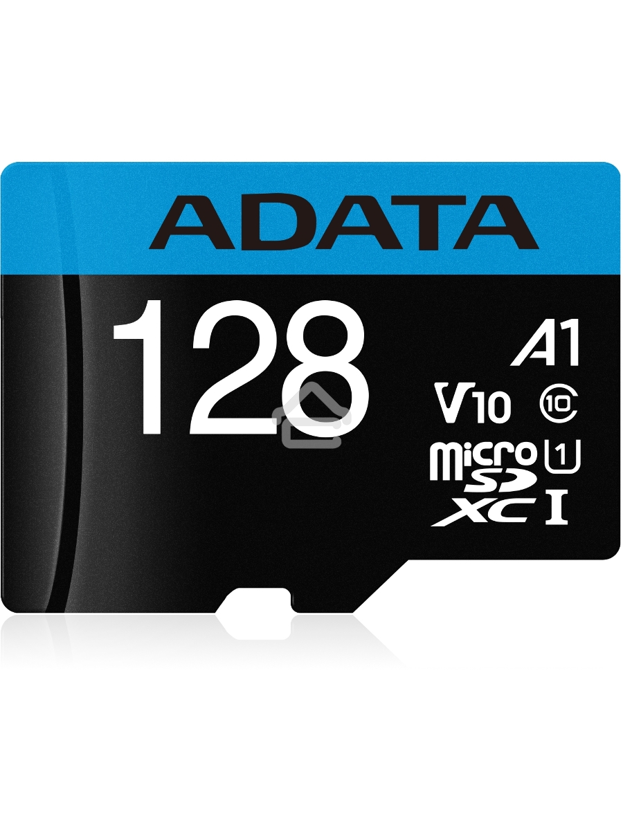 Флеш карта Micro SecureDigital 128Gb ADATA AUSDX128GUICL10A1-RA1 {MicroSDXC Class 10 UHS-I, SD adapter}
