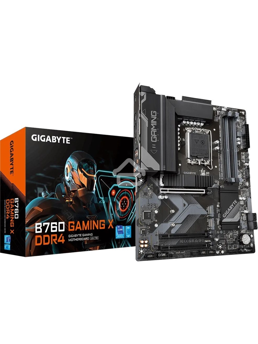 Материнская плата Gigabyte B760 GAMING X DDR4, LGA 1700, Intel B760, 4xDDR4, 4xSATA, 3xM.2, 1xPCIe 4.0 x16, 2xPCIe 3.0 x1, 1xHDMI, 1xDP, 1x 2.5Gb LAN, 1xUSB 3.2 Gen 2, 2xUSB-A 3.2 Gen 1, 5xUSB-A 2.0, 6x3.5 мм, 7.1, ATX