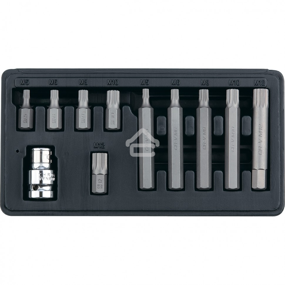 Набор бит SPLINE, шестигранный хвостовик 1 1/2'', CrV, 10 мм, 11 пред. Stels
