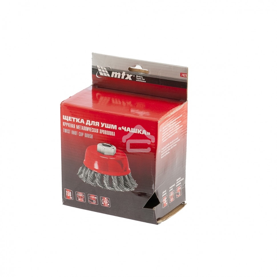Щетка Matrix для УШМ, 150 мм, М14, Чашка, крученая проволока 0,8 мм