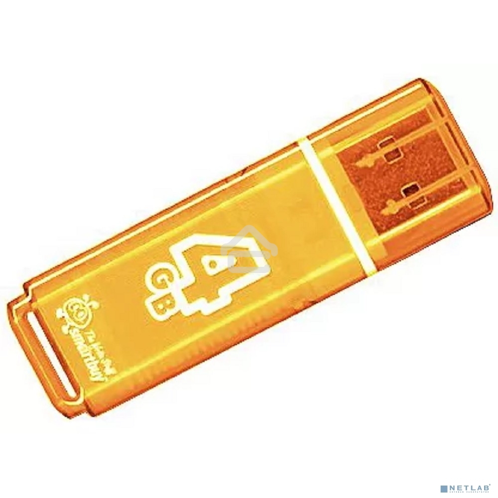 Флешка USB R/W R/W SmartBuy 4Gb USB Drive <USB2.0> SmartBuy Glossy series Orange (SB4GBGS-Or)