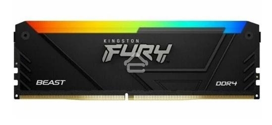 Оперативная память Kingston Fury Beast, DDR4, 16GB (1x16GB), 3200MHz, CL16, DIMM, с радиатором, RGB, черный