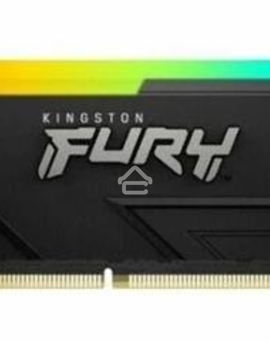 Оперативная память Kingston Fury Beast, DDR4, 16GB (1x16GB), 3200MHz, CL16, DIMM, с радиатором, RGB, чёрный
