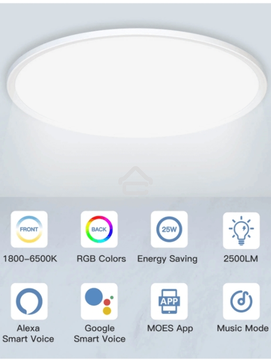 Светильник потолочный Moes Wi-Fi Smart Ceiling Light белый модели WCL-TD