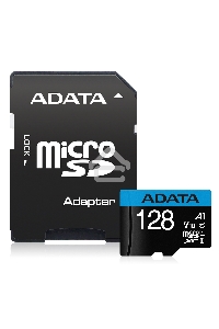 Флеш карта Micro SecureDigital 128Gb ADATA AUSDX128GUICL10A1-RA1 {MicroSDXC Class 10 UHS-I, SD adapter}