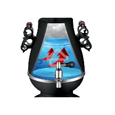 Самовар Centek CT-0091 B (черн+рисунок), 4.0л, 2300 Вт, поддерж.t + LED индикатор, керам заварник