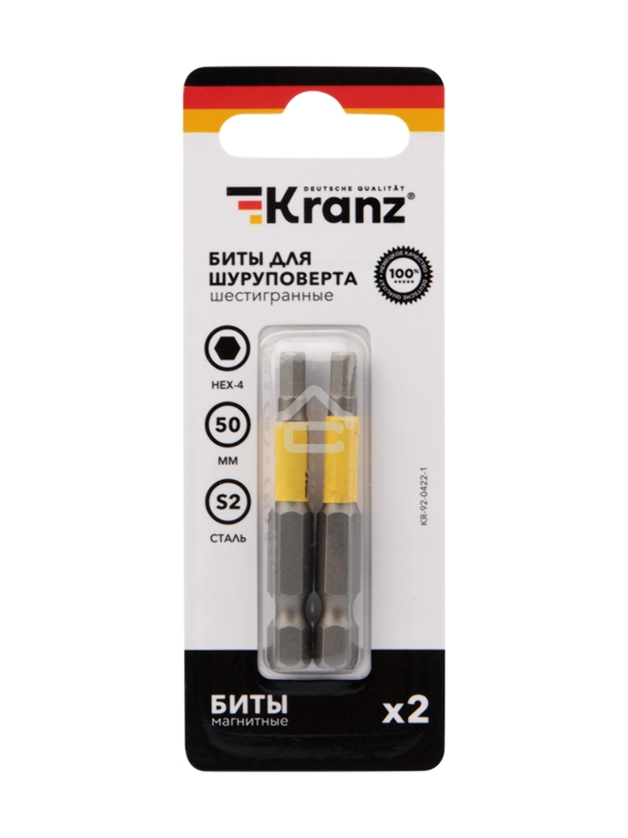 Бита шестигранная HEX4х50мм для шуруповерта (уп.2шт) Kranz KR-92-0422-1