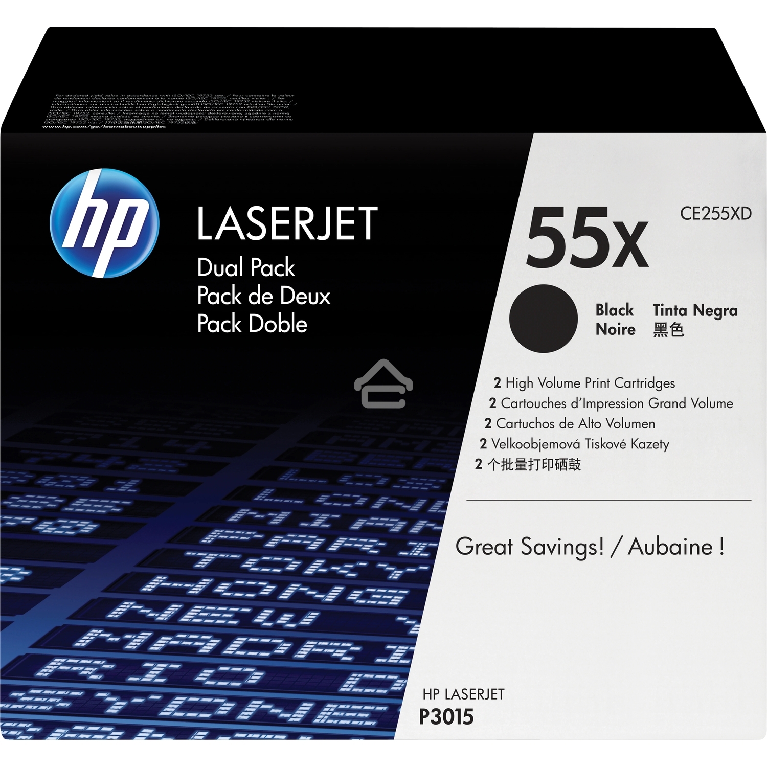 Картридж лазерный набор из 2 шт HP LaserJet CE255XD черный для LJ P3015(2 х 12500стр)