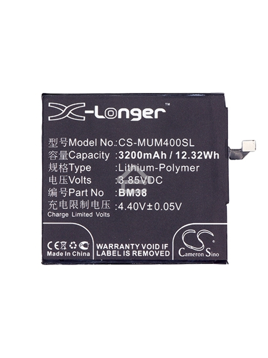 Аккумулятор CameronSinoCS-MUM400SL BM38 для Xiaomi Mi 4S3.85V / 3200mAh / 12.32Wh