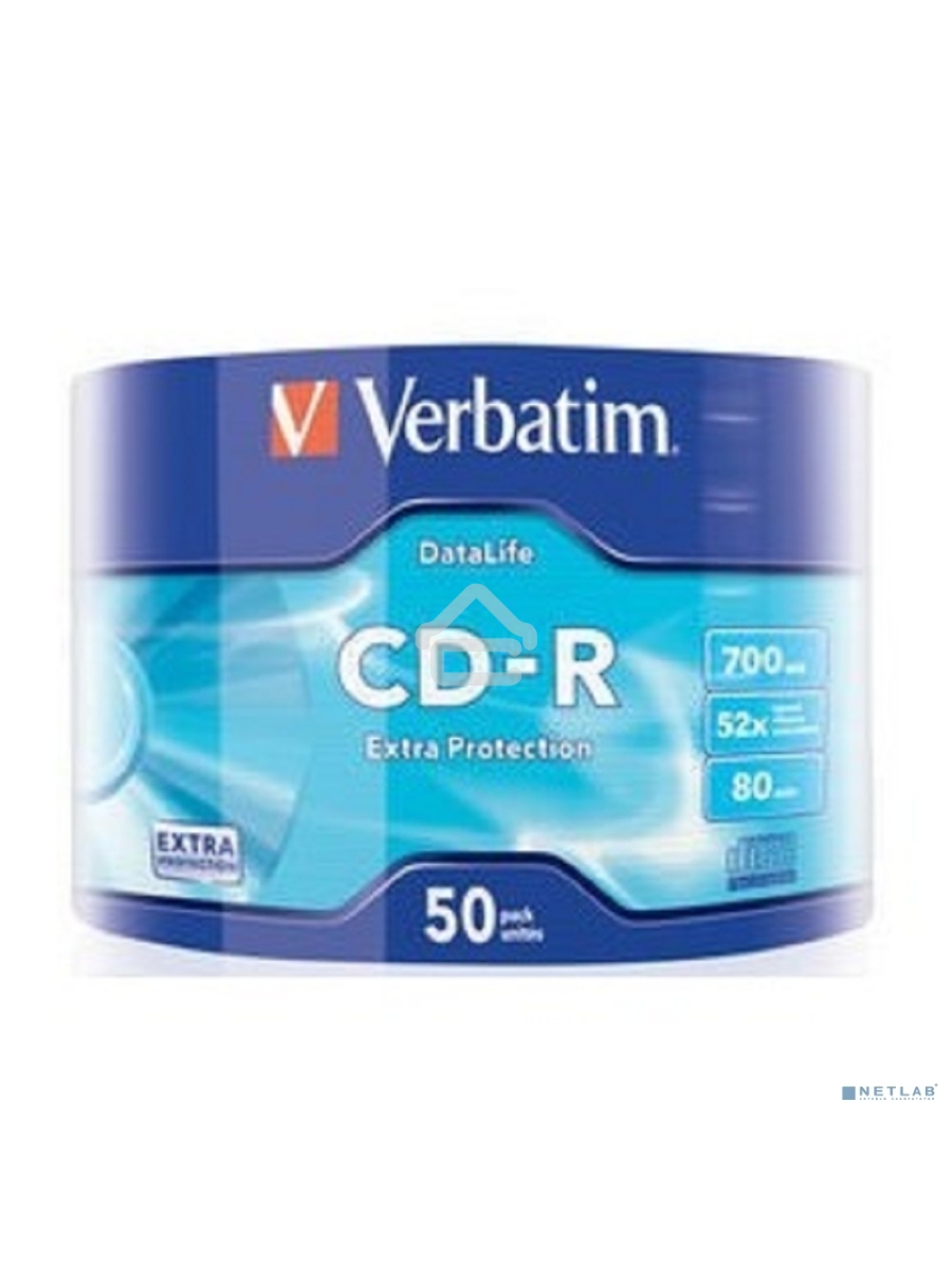 Диск CD-R Verbatim 700 Mb, 52x, Shrink (50), DataLife (50/600)