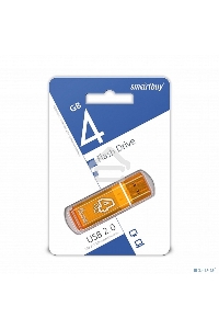 Флеш диск 4Gb USB Drive <USB2.0> Smartbuy Glossy series Orange (SB4GBGS-Or)