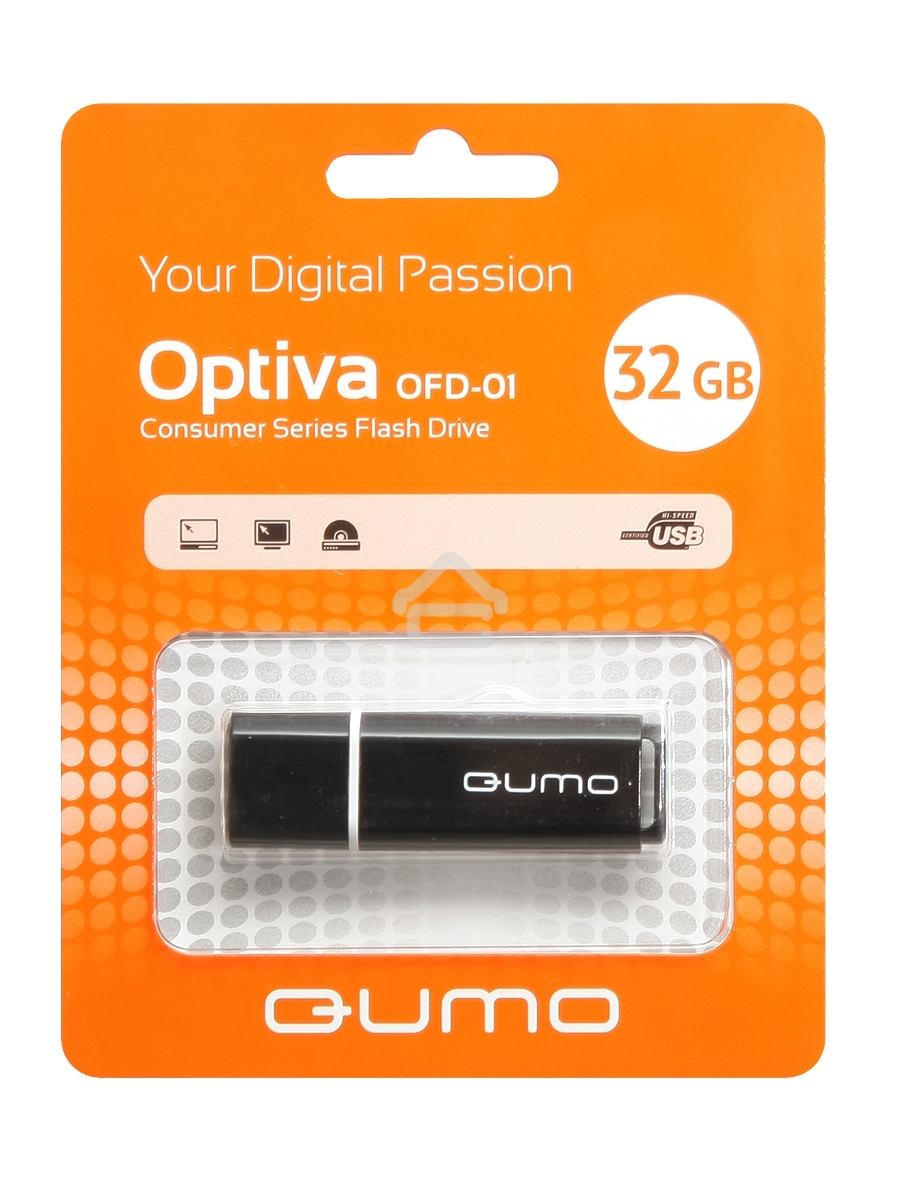Флэш Диск USB 2.0 QUMO 32GB Optiva 01 Black QM32GUD-OP1-black