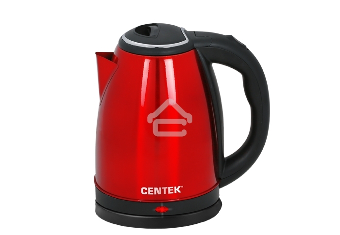 Чайник Centek CT-1068 RED (красный) металл 2л, 2000W, хромированная вставка на крышке