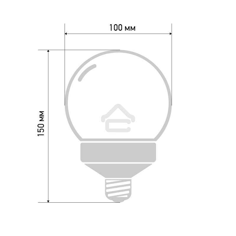 Лампа шар e27 12 LED Ø100мм красная