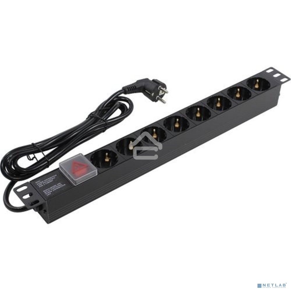 Блок розеток горизонтальный ExeGate ServerPro PDU-19H804 Al-8S-EU2.5-SW, 19
