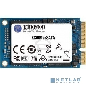 Накопитель SSD Kingston KC600, 1024GB, mSATA, R/W 550/520